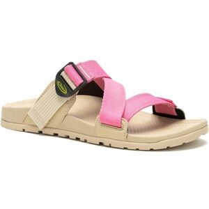Chaco Women's Lowdown Slides Sandals  with Pink Straps and Tan Sole